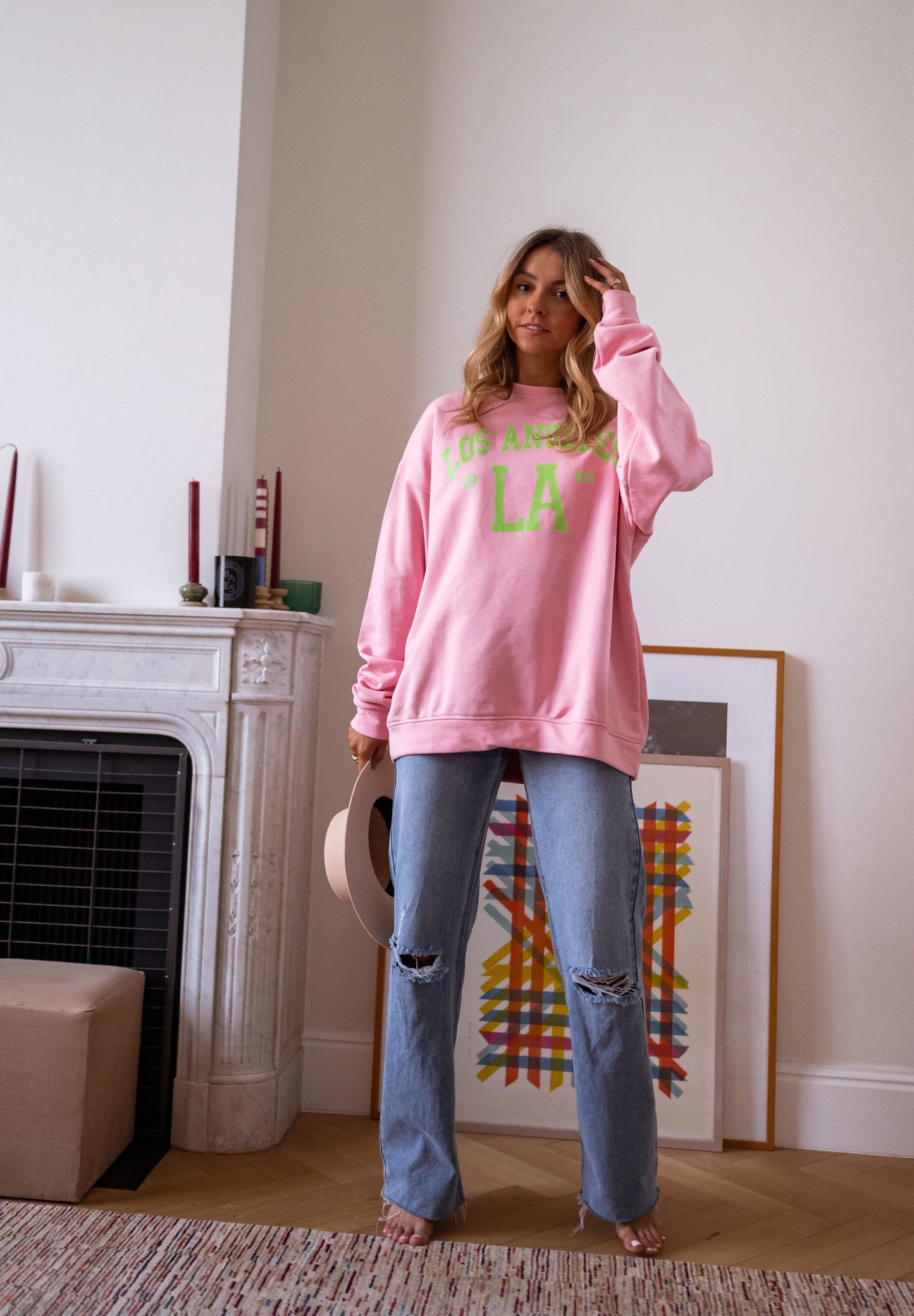 Pink and Green Los Angeles Sweater