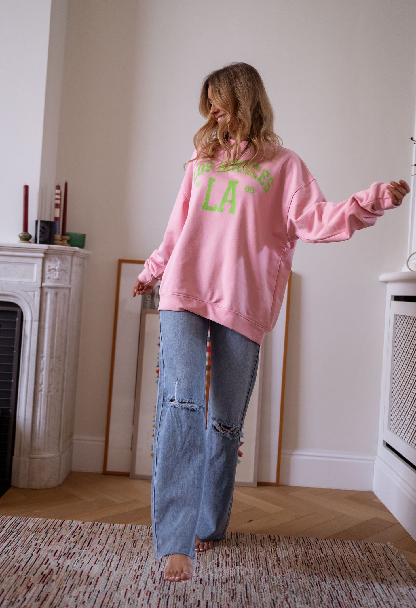 Pink and Green Los Angeles Sweater