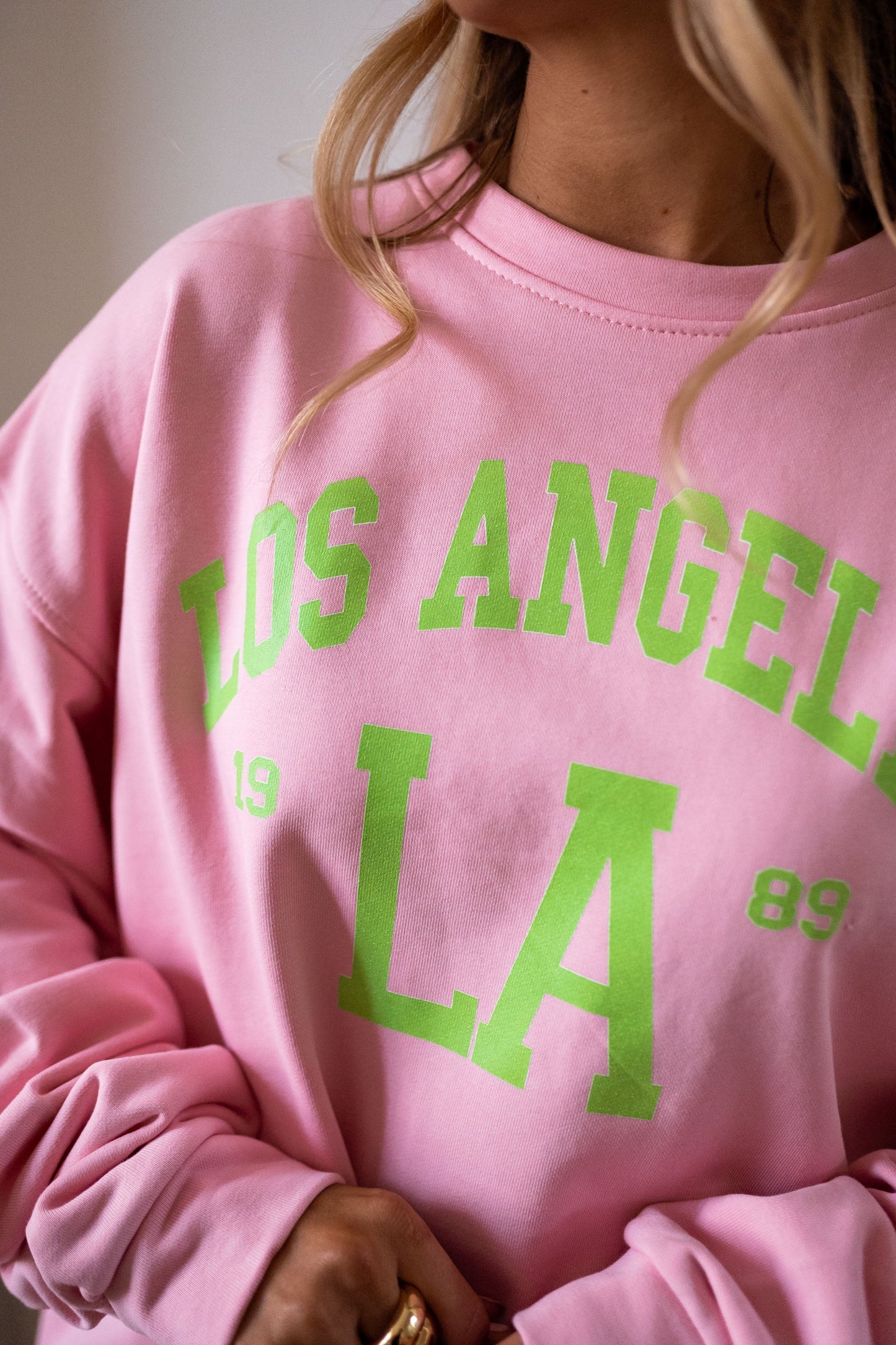 Pink and Green Los Angeles Sweater