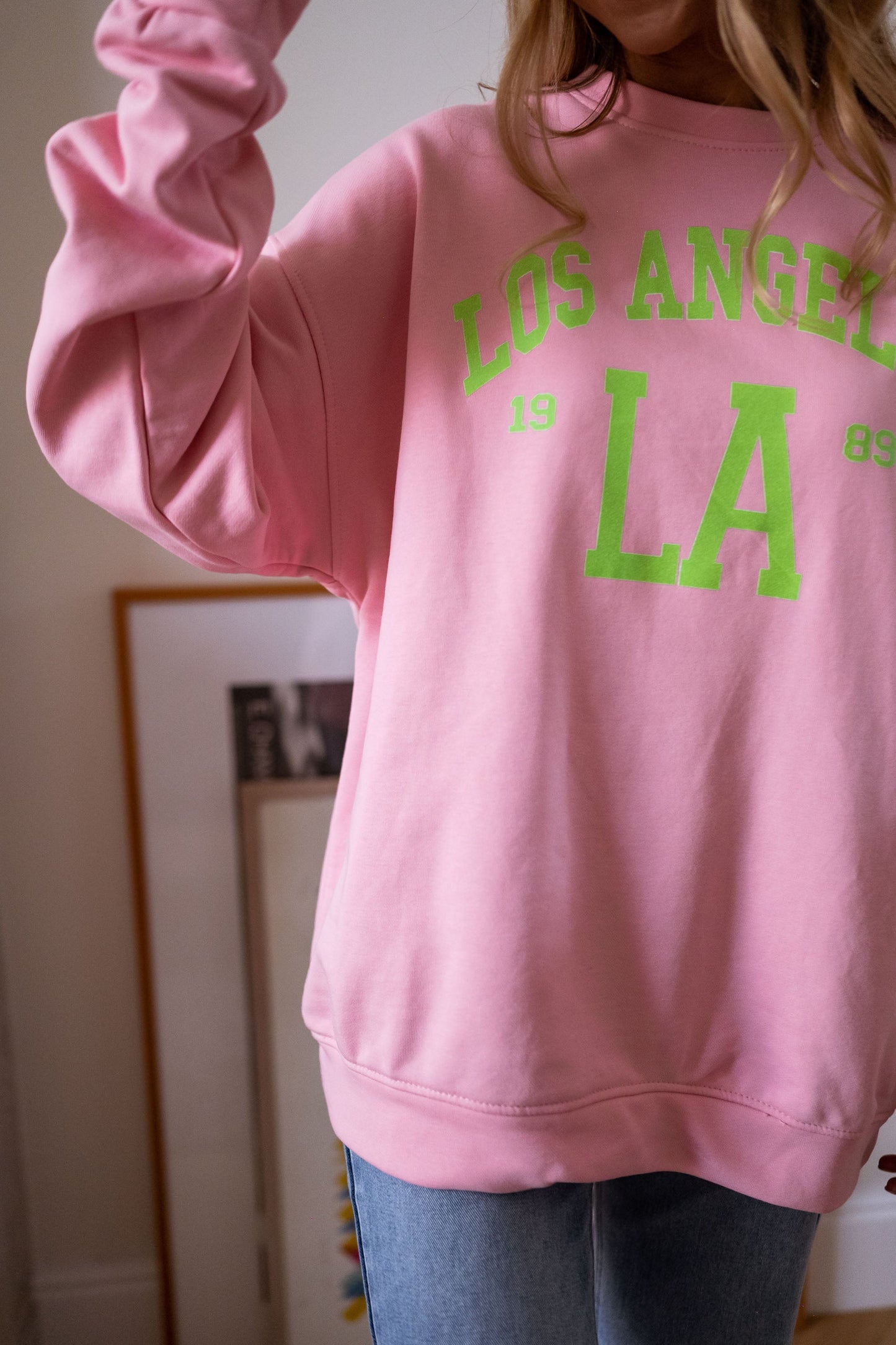 Pink and Green Los Angeles Sweater